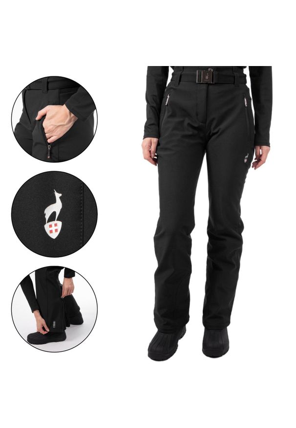 Aulp - Spodnie narciarskie damskie AULP VIZUV. Kolor: czarny. Sezon: zima. Sport: narciarstwo