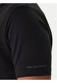 Karl Lagerfeld - KARL LAGERFELD T-Shirt 755031 561221 Czarny Regular Fit. Typ kołnierza: dekolt w karo. Kolor: czarny. Materiał: bawełna #4