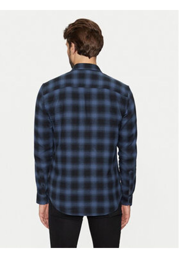 Blend Koszula 20717421 Granatowy Slim Fit. Kolor: niebieski. Materiał: bawełna