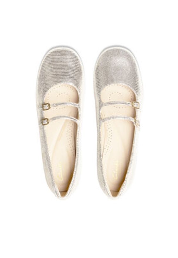 Clarks Półbuty Daiss 30 26181312 Złoty. Kolor: złoty. Materiał: skóra