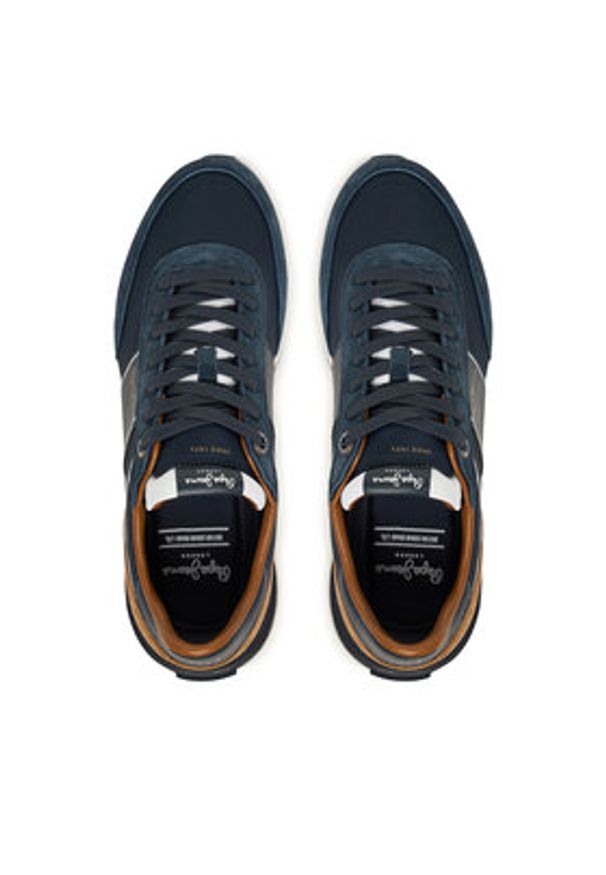 Pepe Jeans Sneakersy Buster Serie M PMS600008 Granatowy. Kolor: niebieski. Materiał: zamsz, skóra