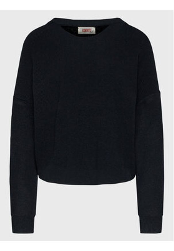 Kontatto Sweter 3M7760 Czarny Relaxed Fit. Kolor: czarny. Materiał: wiskoza
