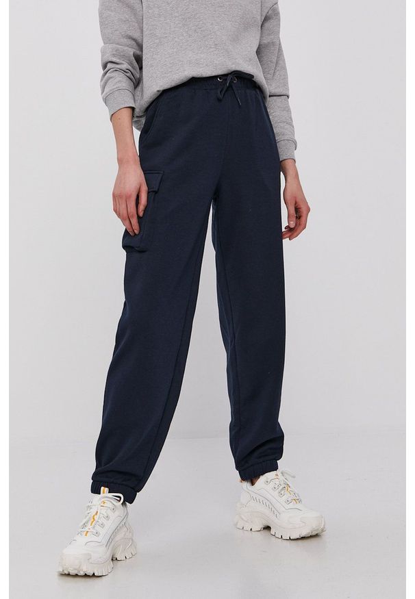 Vero Moda - Spodnie. Kolor: niebieski. Materiał: materiał, włókno