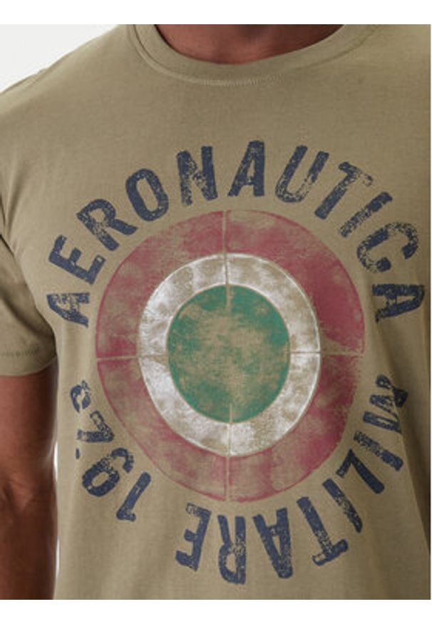 Aeronautica Militare T-Shirt 261TS2538UJ00727 Zielony Regular Fit. Kolor: zielony. Materiał: bawełna