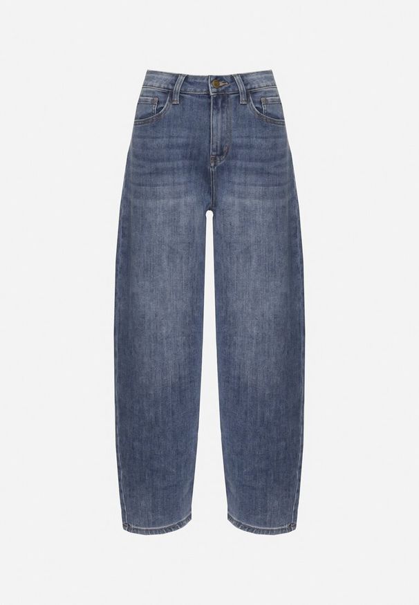 Born2be - Niebieskie Jeansy o Fasonie Loose z Wysokim Stanem Aneleria. Okazja: na co dzień. Stan: podwyższony. Kolor: niebieski. Styl: casual