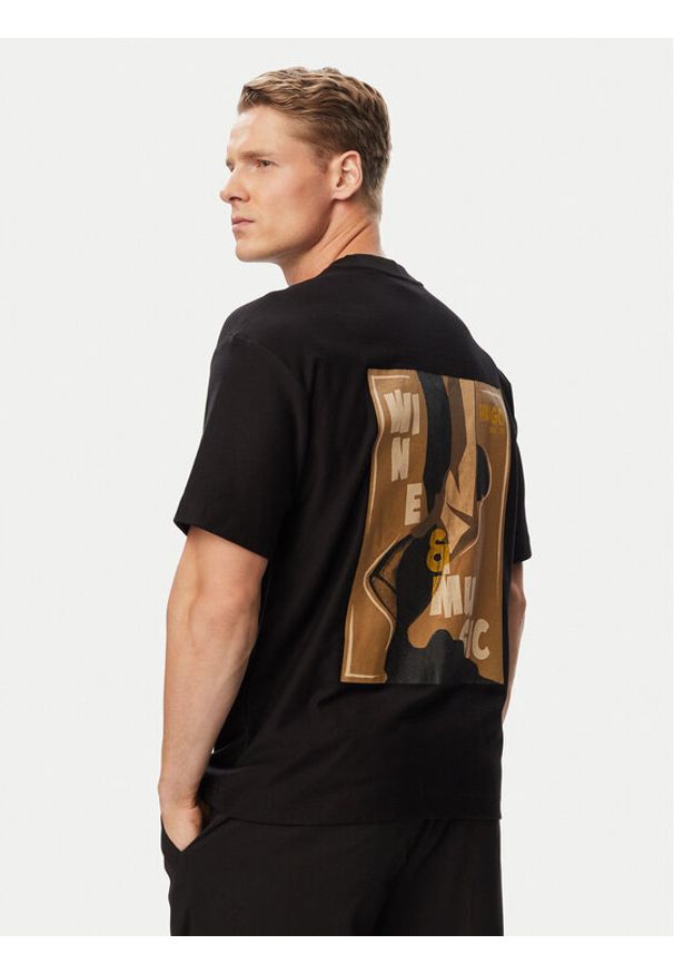 Hugo - HUGO T-Shirt Detzi 50563795 Czarny Relaxed Fit. Kolor: czarny. Materiał: bawełna