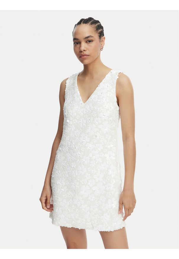MICHAEL Michael Kors Sukienka koktajlowa MS6834YHHS Biały Regular Fit. Kolor: biały. Materiał: syntetyk. Styl: wizytowy