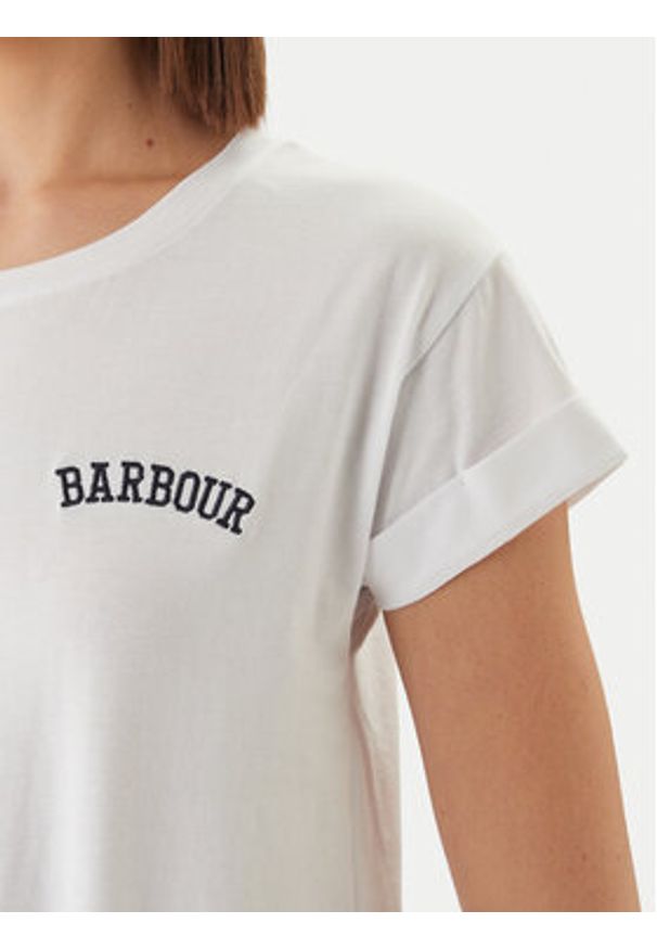 Barbour T-Shirt Bede LTS0718WH11 Biały Regular Fit. Kolor: biały. Materiał: bawełna