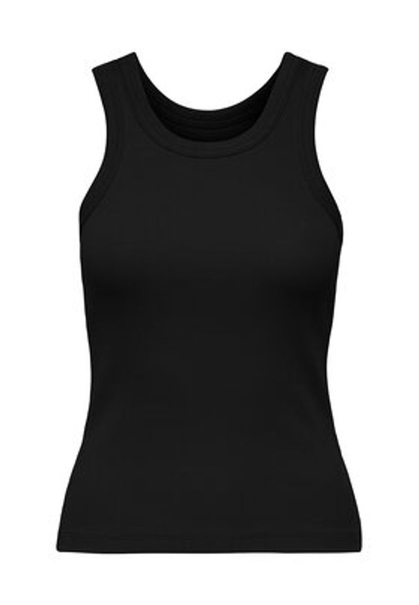 only - ONLY Top Val 2-Way 15371705 Czarny Slim Fit. Kolor: czarny. Materiał: bawełna