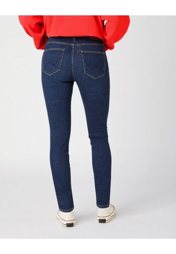 Wrangler - WRANGLER HIGH RISE SKINNY DAMSKIE SPODNIE JEANSOWE NIGHT BLUE W27HVH385 112141269