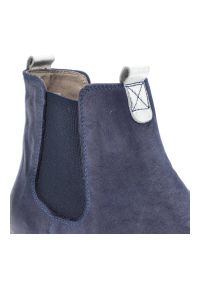 Granatowe Botki Karino Wsuwane Obuwie Damskie. Zapięcie: bez zapięcia. Kolor: niebieski. Materiał: jeans, skóra. Styl: elegancki #4