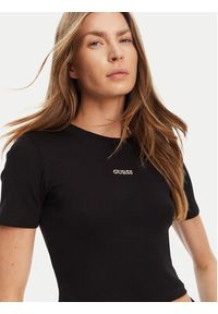 Guess T-Shirt V5YP08 K8RT2 Czarny Slim Fit. Kolor: czarny. Materiał: wiskoza #3