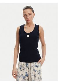 Fracomina Top FP25ST2001J40101 Granatowy Slim Fit. Kolor: niebieski. Materiał: bawełna