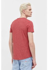 Tommy Jeans t-shirt męski kolor bordowy melanżowy. Kolor: czerwony. Materiał: bawełna, dzianina. Wzór: melanż. Styl: klasyczny #3