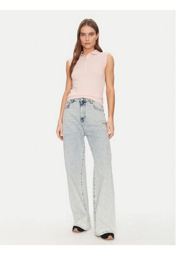 Guess Jeans Polo W5GP24 KCYR1 Beżowy Regular Fit. Typ kołnierza: polo. Kolor: beżowy. Materiał: bawełna