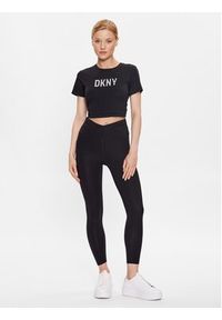 DKNY T-Shirt P03ZBDNA Czarny Regular Fit. Kolor: czarny. Materiał: bawełna #4