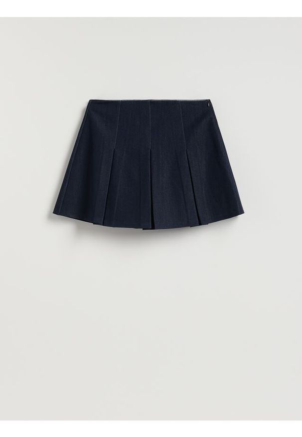 Reserved - Spódnico-szorty z dodatkiem wiskozy - granatowy. Kolor: niebieski. Materiał: wiskoza