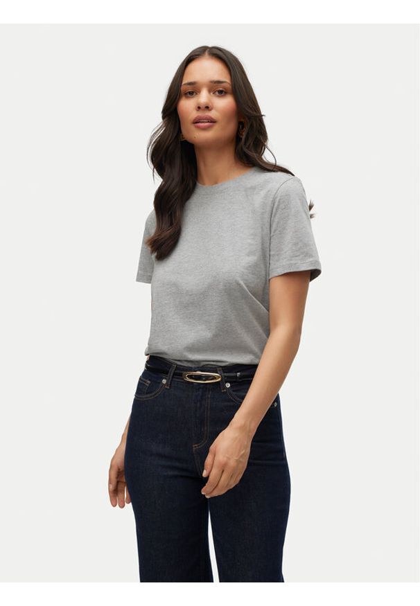 Vero Moda T-Shirt Paulina 10316991 Szary Regular Fit. Kolor: szary. Materiał: bawełna