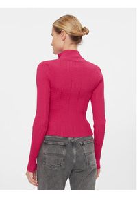 Tommy Jeans Sweter BadgeDW0DW16532 Różowy Slim Fit. Kolor: różowy. Materiał: syntetyk #2