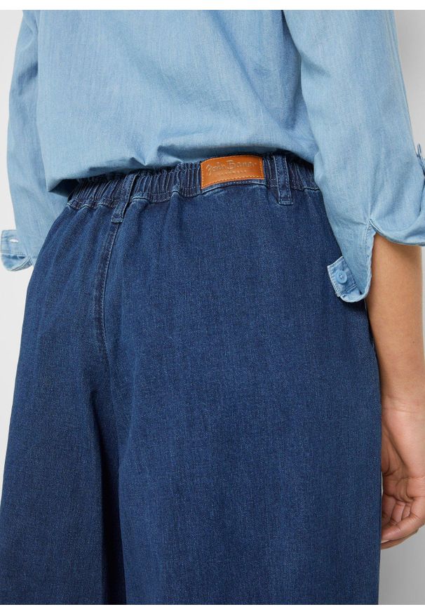 bonprix - Spódnico-spodnie dżinsowe, wide leg. Kolor: niebieski
