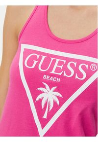 Guess Sukienka codzienna E3GP03 JA914 Czerwony Regular Fit. Okazja: na co dzień. Kolor: czerwony. Materiał: bawełna. Typ sukienki: proste. Styl: casual #3