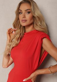 Renee - Czerwony Elegancki Kombinezon z Odkrytymi Plecami Zapinany na Guziki Formina. Kolor: czerwony. Styl: elegancki #4