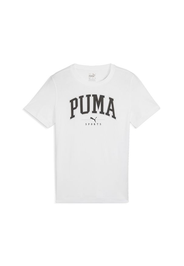 Koszulka sportowa chłopięca Puma Squad Big Graphic Tee. Kolor: biały. Materiał: bawełna. Długość rękawa: krótki rękaw. Długość: krótkie