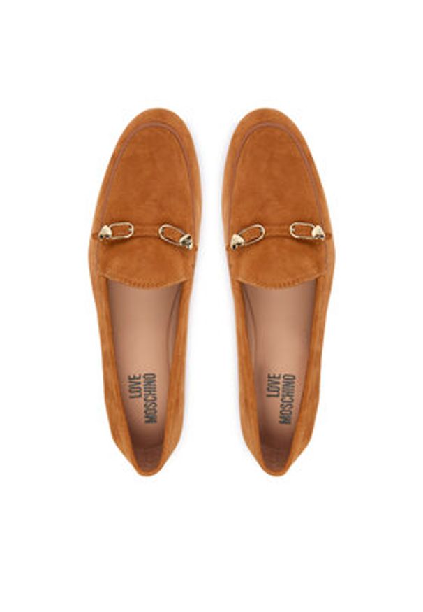 Love Moschino - LOVE MOSCHINO Loafersy JA10031G1OJA0200 Brązowy. Kolor: brązowy. Materiał: skóra, zamsz
