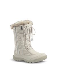 quechua - Buty turystyczne śniegowce dla dzieci Quechua SH500 Warm wodoodporne suwak. Kolor: beżowy. Materiał: materiał