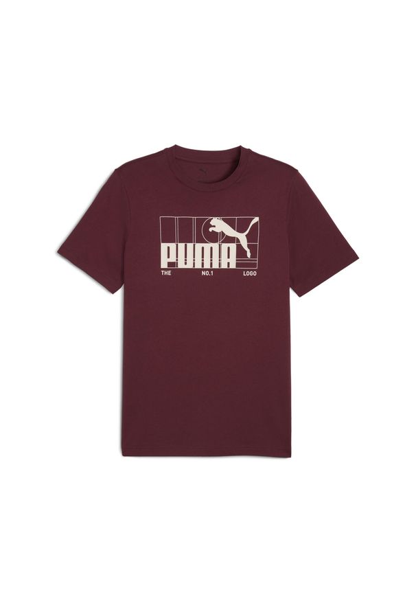 Puma - Męska koszulka z grafiką i logo No. 1 PUMA. Kolor: czerwony. Sport: fitness