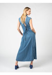 Pinko Sukienka "Ostacoli" | 100702 A0MM | Kobieta | Niebieski. Typ kołnierza: dekolt gorset. Kolor: niebieski. Materiał: lyocell, bawełna. Typ sukienki: gorsetowe. Styl: klasyczny, elegancki #3