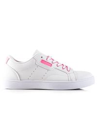 TRENDI Klasyczne Sznurowane Sneakersy białe różowe. Kolor: wielokolorowy, biały, różowy. Styl: klasyczny