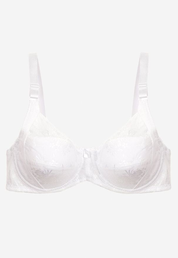 Renee - Biały Biustonosz z Koronki Full Cup z Regulowanymi Ramiączkami Dimela. Kolor: biały. Materiał: koronka. Wzór: koronka