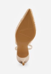 Born2be - Beżowe Szpilki VICES z Siateczkową Cholewką Idahpeia. Nosek buta: otwarty. Kolor: beżowy. Materiał: skóra, materiał. Szerokość cholewki: normalna. Sezon: lato. Obcas: na szpilce. Styl: klasyczny. Wysokość obcasa: średni #6