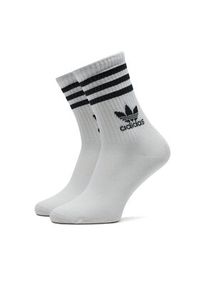 Adidas - adidas Zestaw 6 par wysokich skarpet unisex 3-Stripes JE1828 Biały. Kolor: biały. Materiał: bawełna, materiał #3