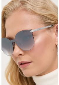 Guess okulary przeciwsłoneczne damskie kolor srebrny. Kolor: srebrny. Wzór: geometria #2