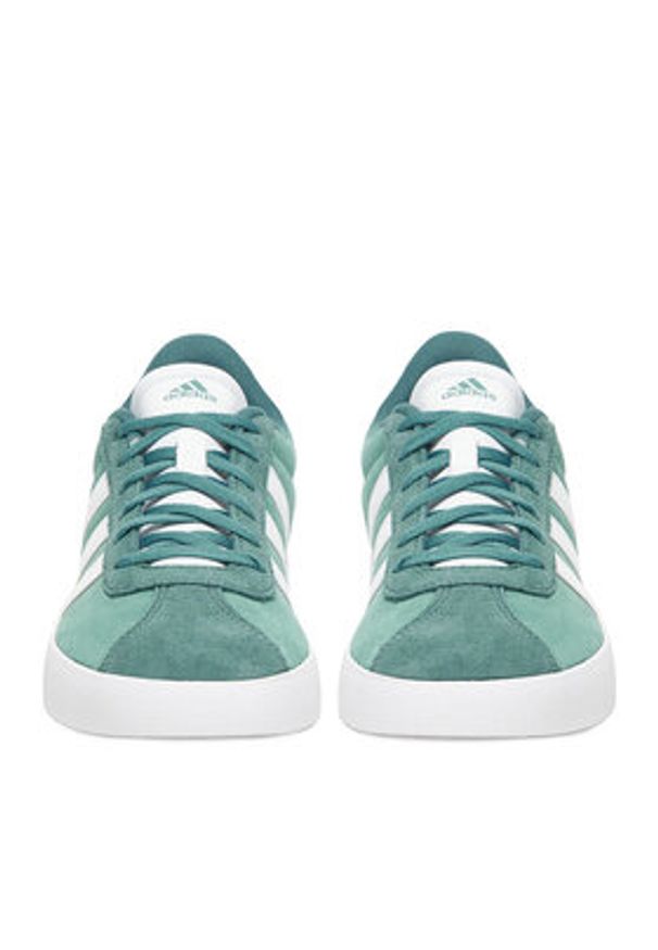 Adidas - adidas Sneakersy VL COURT 3.0 K JS3490 Zielony. Kolor: zielony. Materiał: skóra, zamsz