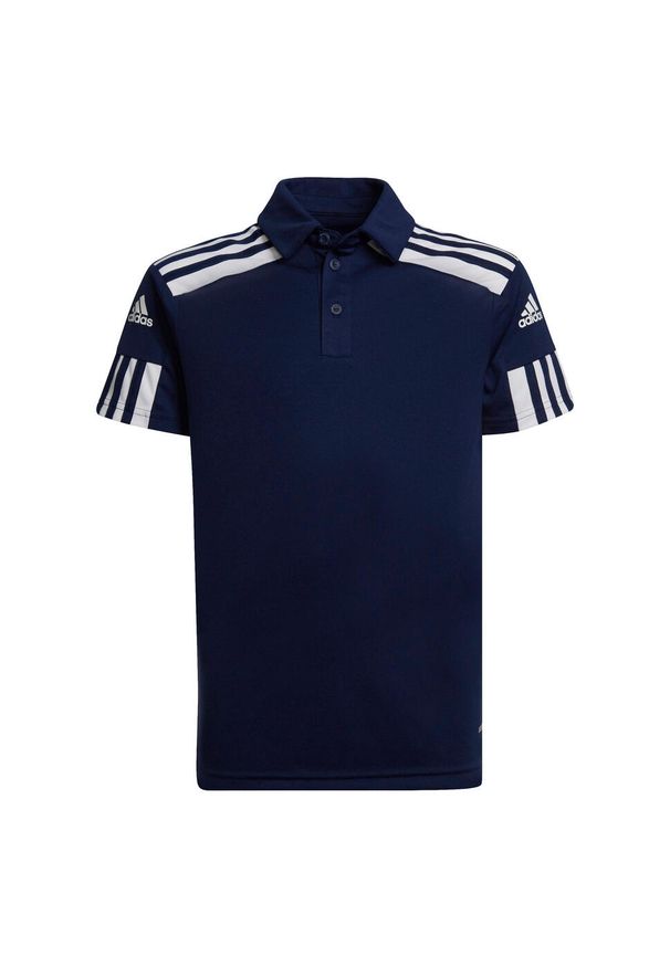 Koszulka polo piłkarska dla dzieci Adidas Squadra 21. Typ kołnierza: polo. Kolor: biały, wielokolorowy, niebieski. Sport: piłka nożna