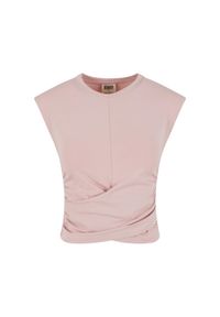 Krótkie topy damskie Urban Classics Wrapped. Kolor: różowy. Długość: krótkie. Styl: elegancki #1