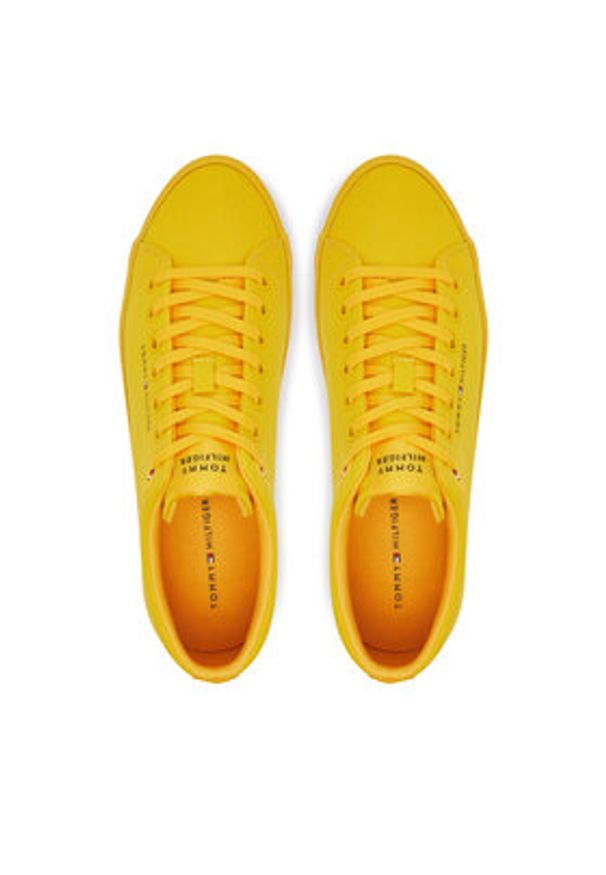 TOMMY HILFIGER - Tommy Hilfiger Tenisówki Th Hi Vulc Low Core Canvas FM0FM05396 Żółty. Kolor: żółty. Materiał: materiał