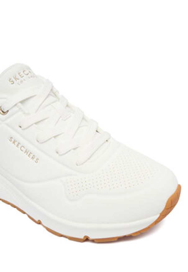skechers - Skechers Sneakersy Uno 177093/WHLD Biały. Kolor: biały. Materiał: skóra