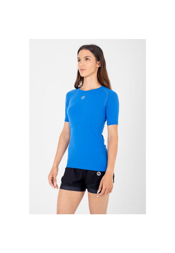 NESSI SPORTSWEAR - Koszulka z krótkim rękawem sportowa damska Nessi Sportswear Ultra. Kolor: niebieski. Długość rękawa: krótki rękaw. Długość: krótkie. Sport: bieganie