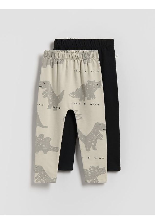 Reserved - Bawełniane legginsy 2 pack - czarny. Kolor: czarny. Materiał: bawełna