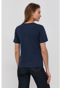 Trussardi Jeans - Trussardi T-shirt bawełniany kolor granatowy. Okazja: na co dzień. Kolor: niebieski. Materiał: bawełna. Wzór: nadruk. Styl: casual #5