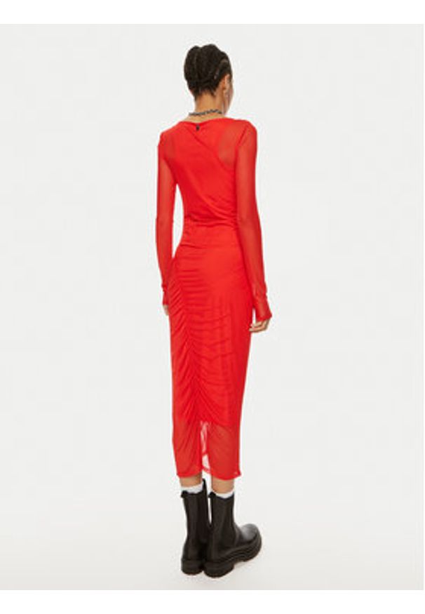 Patrizia Pepe Sukienka koktajlowa 8A1344 J149-R835 Czerwony Slim Fit. Kolor: czerwony. Materiał: syntetyk. Styl: wizytowy