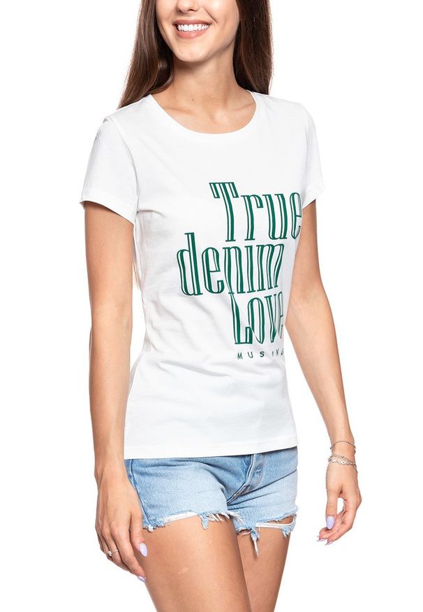 Mustang - MUSTANG T SHIRT DAMSKI Alexia C Print Cloud Dancer 1008971 2020. Wzór: nadruk