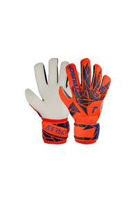Reusch - Rękawice bramkarskie dziecięce REUSCH Attrakt Solid Junior. Kolor: pomarańczowy, wielokolorowy, niebieski. Sport: piłka nożna