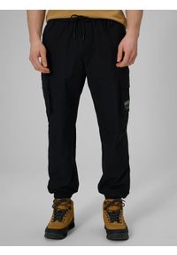 4f - 4F Spodnie casual cargo męskie - czarne S. Okazja: na co dzień. Kolor: czarny. Styl: casual #2