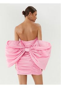 ROTATE Sukienka koktajlowa Sheer 111180465 Różowy Slim Fit. Kolor: różowy. Materiał: wiskoza. Styl: wizytowy