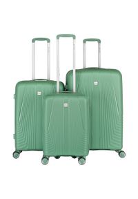Zestaw walizek podróżnych z tworzywa ABS w zielonym kolorze Peterson PTN PP-09-SET3. Kolor: zielony #1